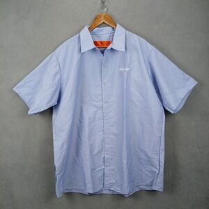 Red Kap Shirt Men 2XL Blue Cotton Frito Lay Embroidered Logo Workwear Button Up